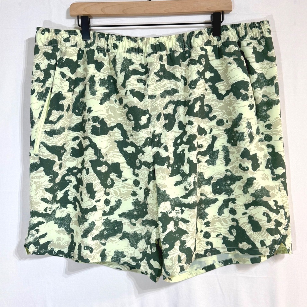 DSG Mens XXL Agility Shorts 8 Inch Inseam Surfs Up Neon Green‎ Camo NWT